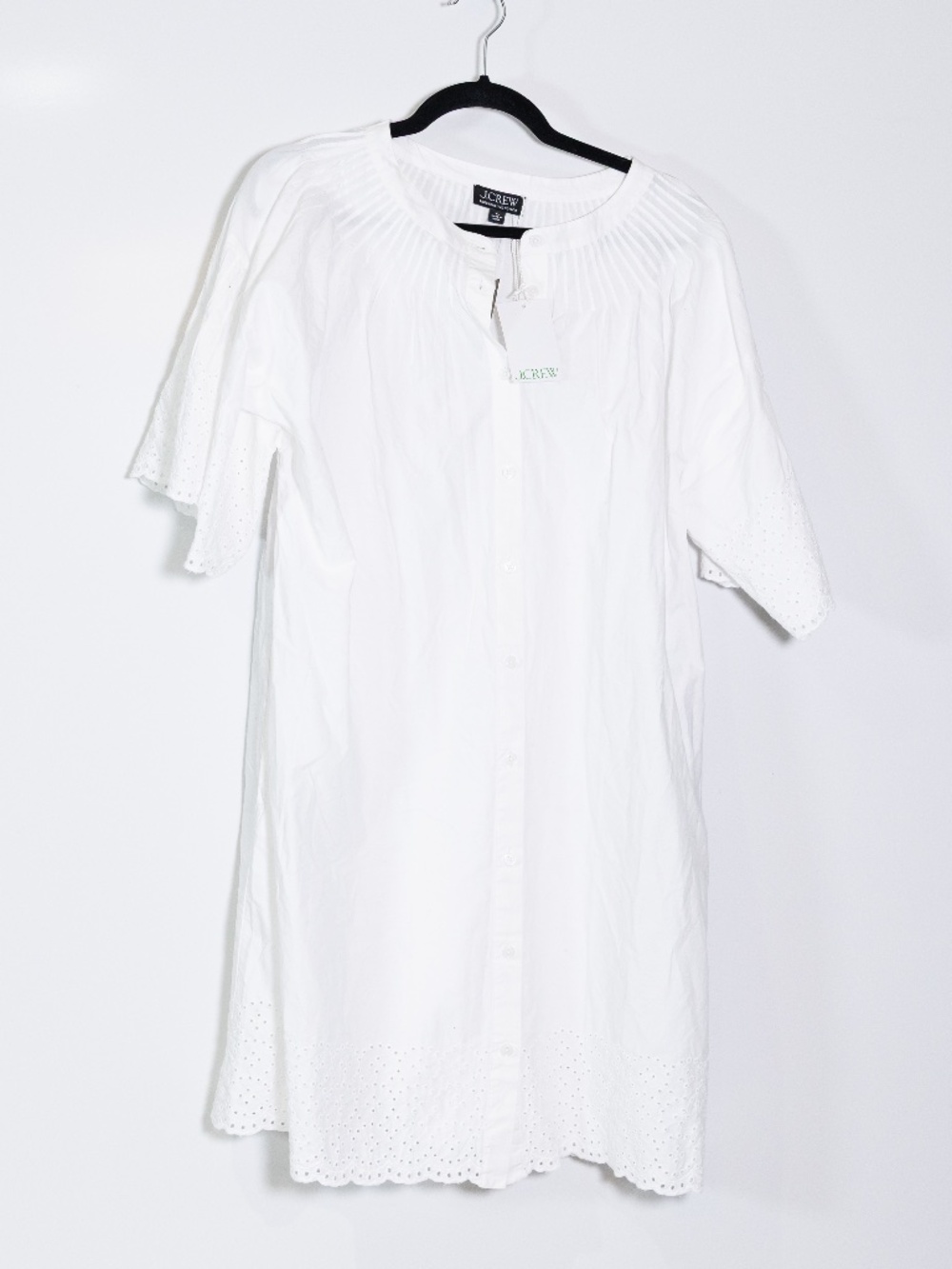 NEW J. Crew Jolie Dress In Eyelet Regenerative Cotton Poplin Pullover Maxi White